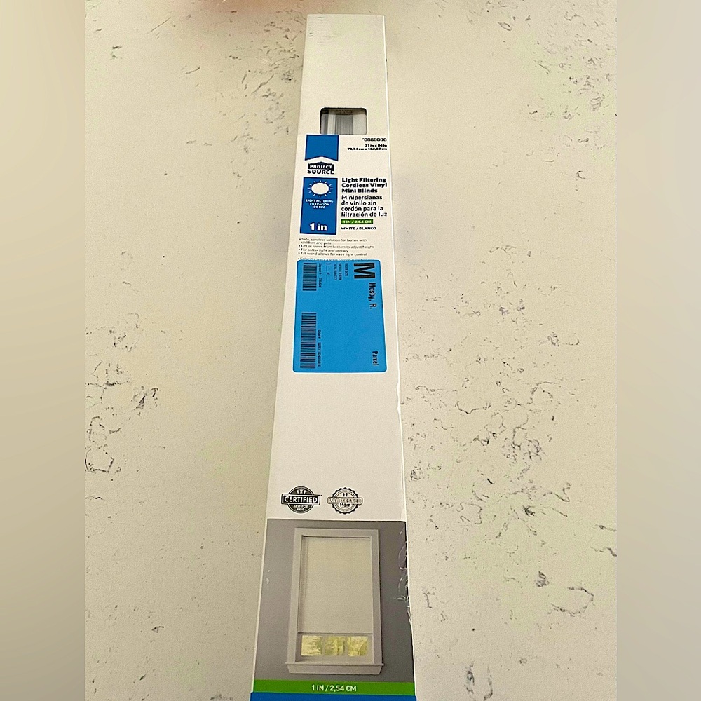 Mini blinds, new in box.